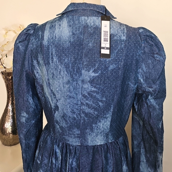 For Her NYC Goth Coquette Grunge Romantic Dress Wash Blue "The Takeover" Size M - Picture 12 of 15